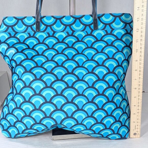 Jonathan Adler NWT Denim Caribbean Why Be In The Office Ocean Printed Tote Bag - Picture 3 of 10